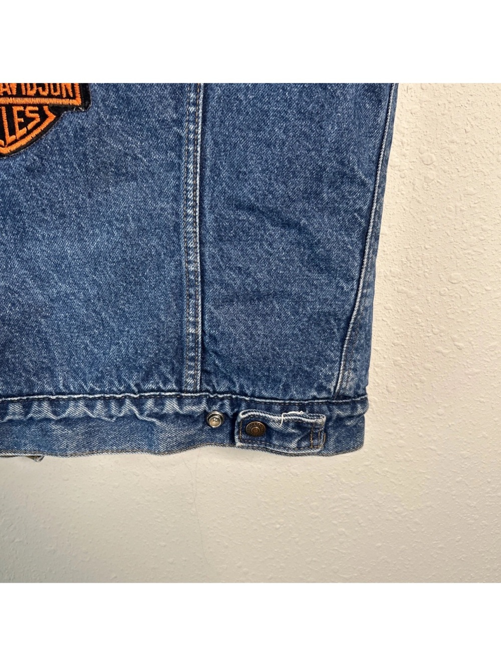 Vintage 80’s Levi’s Denim Sherpa Lined Vest Harley-Davidson Made In USA Size Med - Picture 11 of 16